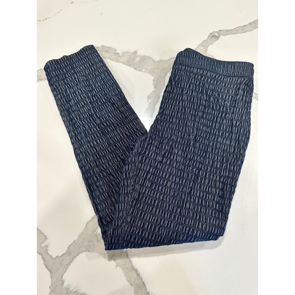 Akris Punto Women's Blue Textured Stretch Pull On Pants Size 6